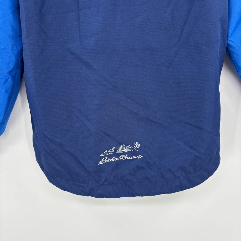 Eddie Bauer Windbreaker Jacket Kids XS 5/6 Blue Fleece Lined Dinosaur Outdoor